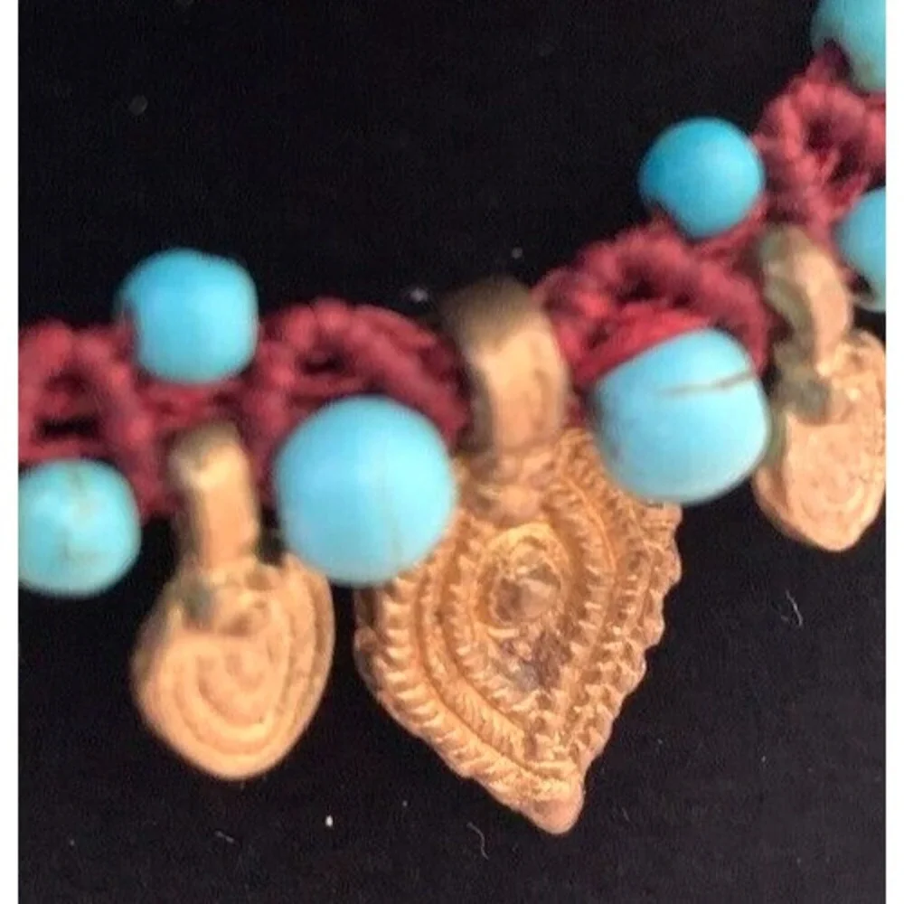 Statement Necklace Handmade Paulina Barcelona OOAK Boho Ethnic Adjustable Spain